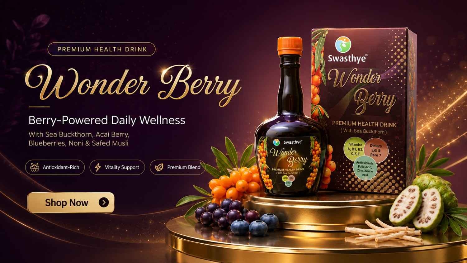 Swasthye Wonder Berry premium Ayurvedic wellness drink